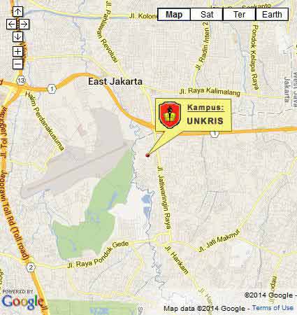 Peta dan Lokasi Universitas Krisnadwipayana Jakarta Afternoon Evening Lecture Program Nomor